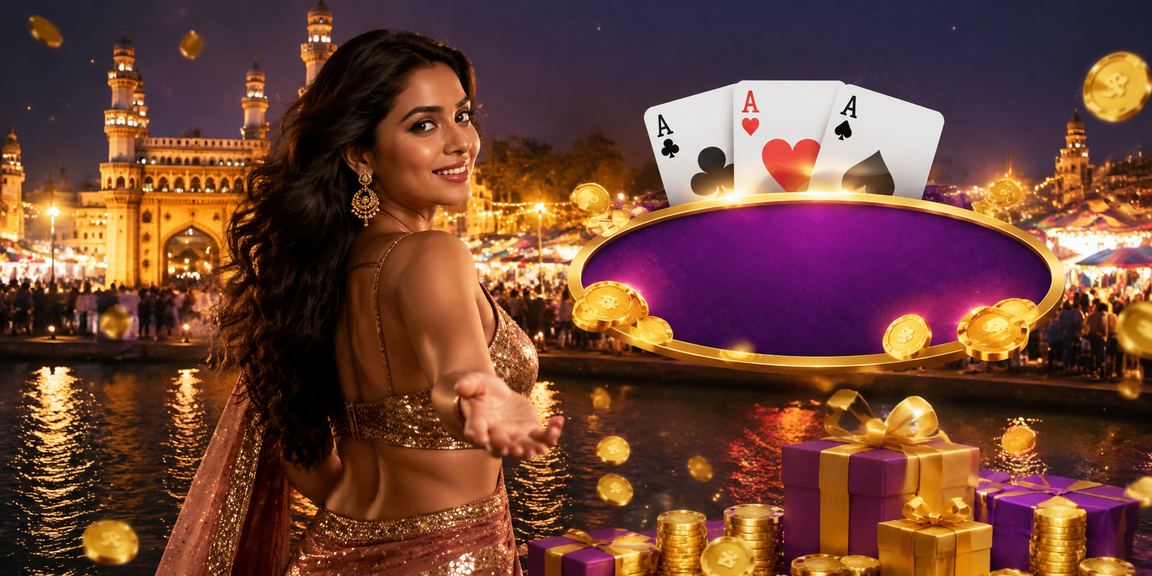 Evening Teen Patti gaming scene at Hyderabad